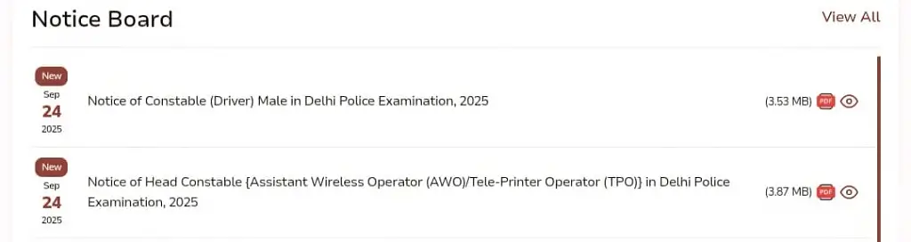 Delhi Police Head Constable AWO TPO Online Apply