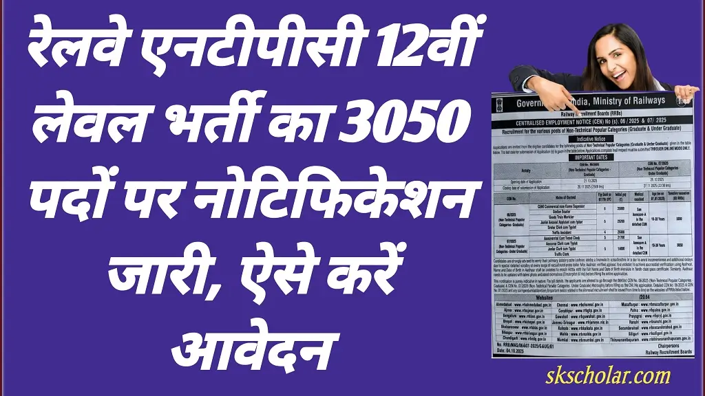 Railway NTPC 12th Level Recruitment 2025