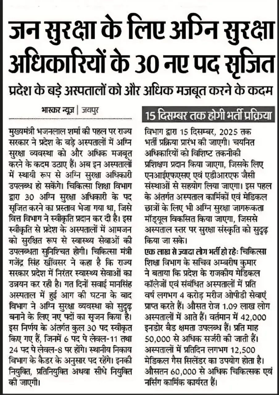 Rajasthan Fireman Recruitment