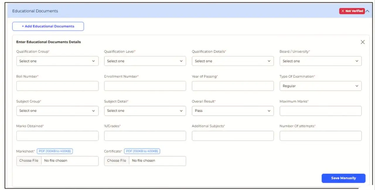 Add Education Details