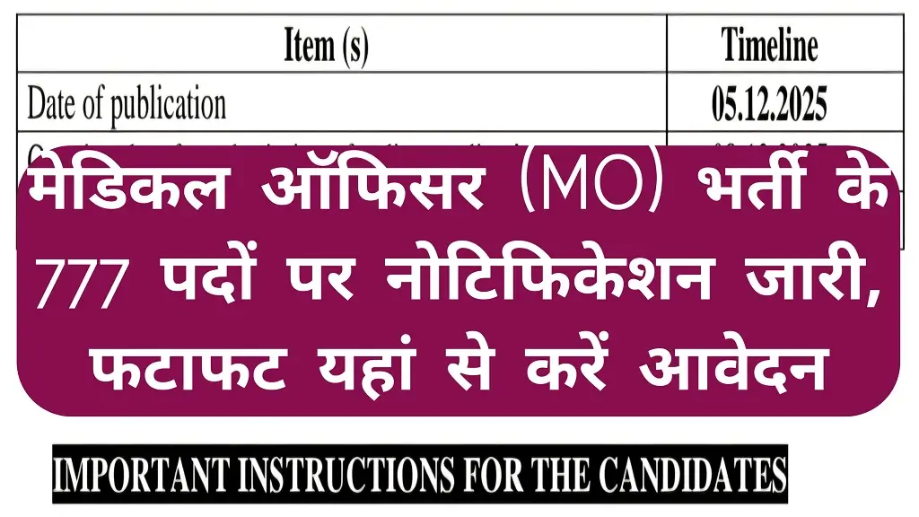 Haryana Medical Officer Vacancy 2026