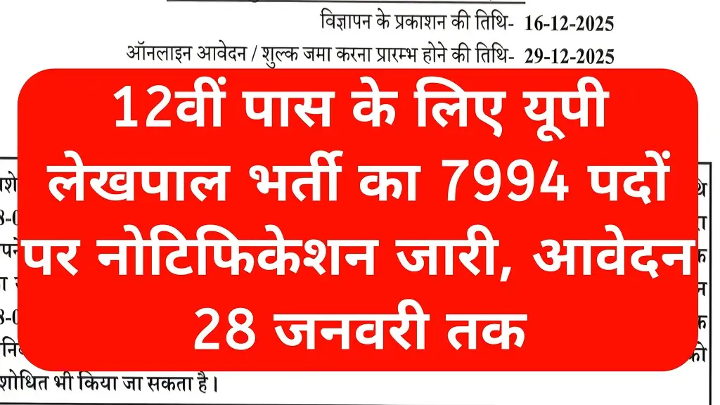 UP Lekhpal Recruitment 2026