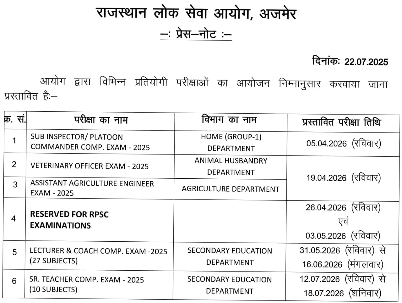 Rajasthan 2nd Grade Exam Date 2026 Schedule